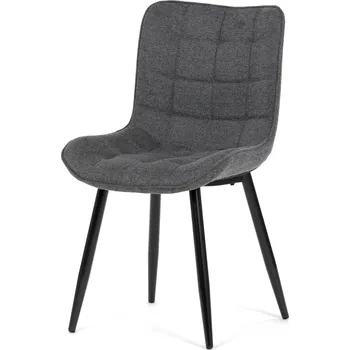 Jídelní židle Jídelní židle QUINZELJOR, šedá látka, černý kov + vyzvednutí ZDARMA