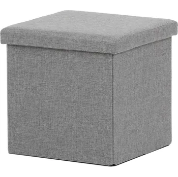Taburet Taburet JORXERZAN s úložným prostorem, látka šedá + vyzvednutí ZDARMA