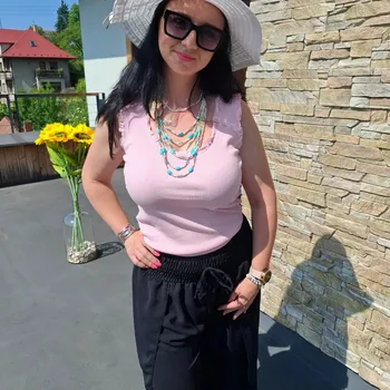 Romantické letní tílko růžové Velikost: UNI: M - XL