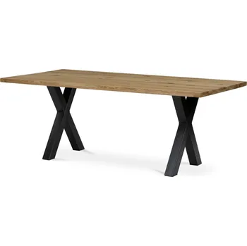 Jídelní stůl Jídelní stůl HALJORJOR 200x100, masiv dub, černý kov + vyzvednutí ZDARMA