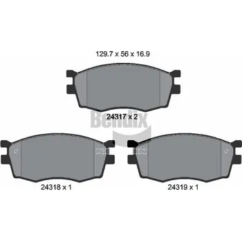 Brzdová destička Sada brzdových destiček, kotoučová brzda BENDIX Braking BPD2127