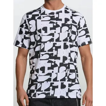 Pánské tričko Sinsay - Tričko s krátkým rukávem - bílá - 510EY-00X - 510EY-00X-XS