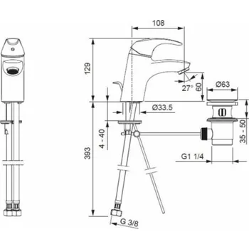 Vodovodní baterie Umyvadlová baterie Oras Polara 1400F