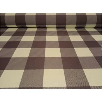 Lehátkovina, impregnovaná látka, káro hnědá 5x5cm, látka, metráž