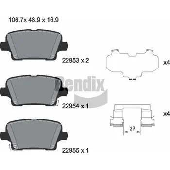 Brzdová destička Sada brzdových destiček, kotoučová brzda BENDIX Braking BPD2445