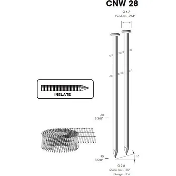 Hřebík Hřebíky s kroužky OMER CNW 28/80 R ZN
