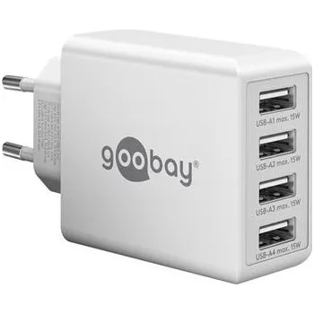 Goobay 4 portový nabíječ (30 W) 4x USB-A porty, bílý