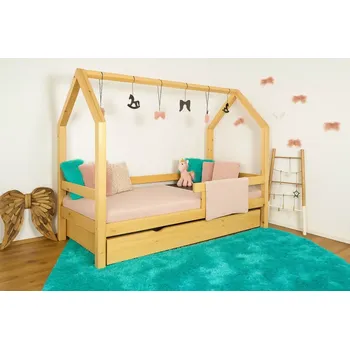 Dětská postel MAXIDO Dětská postel domeček Snílek - jeden šuplík 200x120 Přírodní (Český výrobek)