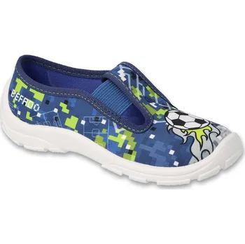 Chlapecké bačkory Papuče Befado Danny 975X191 975Y191 modré s míčem, nazouvací velikost: 30