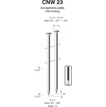 Hřebík Hřebíky s kroužky OMER CNW 23/38