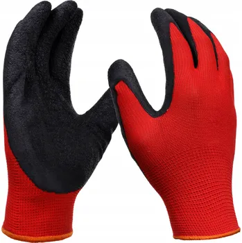 Pracovní rukavice Pracovní ochranné rukavice Nakida R2001, latex, červeno-černé, vel. 7 (S) (pracovní rukavice | ochranné rukavice | rukavice latexové | rukavice polyesterové | rukavice červeno-černé | rukavice odolné proti oděru | rukavice na stavbu | rukavice do skladu |