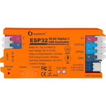 Ovladač světel Gledopto WLED ESP32 UART LED strip controller RGBIC/ARGB s mikrofonem GL-C-016WL-D