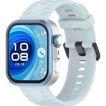 Příslušenství k chytrým hodinkám VSECHNONAMOBIL 111315 RIBBED Silikonový řemínek pro Huawei Watch Fit 4 / Fit 4 Pro světle modrý