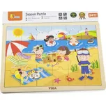 Viga Dřevěné puzzle 24 dílků - léto