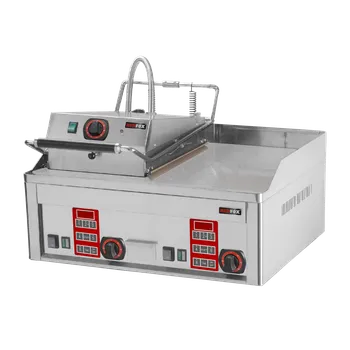 Kuchyňský gril Steak gril elektrický durable chrom s digitálním časovačem a vrchní kontaktní deskou 65x48 stolní | REDFOX - FTHC 60 ED + KD 30 T