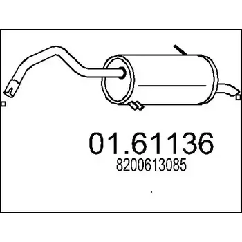Tlumič výfuku MTS Zadní tlumič výfuku MTS 01.61136