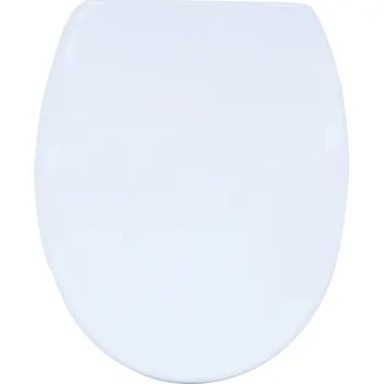 Sada koupelnových doplňků MSV WC prkénko, bílé, duroplast, panty z nerezové oceli