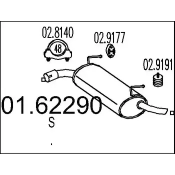 Tlumič výfuku MTS Zadní tlumič výfuku MTS 01.62290