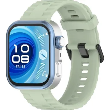 Příslušenství k chytrým hodinkám VSECHNONAMOBIL 111319 RIBBED Silikonový řemínek pro Huawei Watch Fit 4 / Fit 4 Pro světle zelený