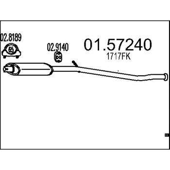 Tlumič výfuku MTS Střední tlumič výfuku MTS 01.57240