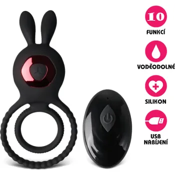 VšeNaSex.cz Vibrační erekční kroužek USB Rabbit Ring