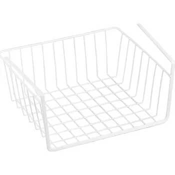 Sada koupelnových doplňků MSV závěsný košík, bílý, ocel