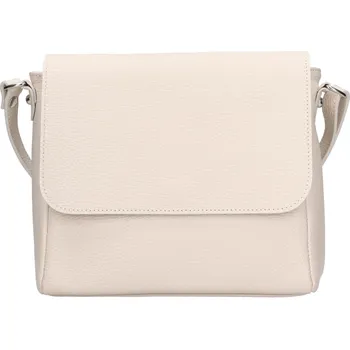 Kabelka Dámská kožená crossbody kabelka Italia Nikka - krémová