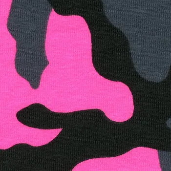 Moraviatex Jednolíc elastický Ba/Lycra 8% potisk Maskáč růžovo/šedo/černý