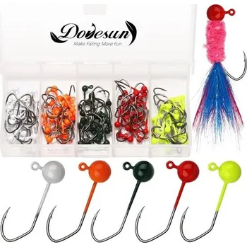 Dětská zbraň Dovesun 100 ks muškařských háčků, jigových hlaviček pro muškaření, vázání mušek ve tvaru V 0,2 g