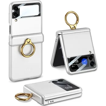 Pouzdro na mobilní telefon GKK 56086 GKK LARA Ochranný kryt pro Samsung Galaxy Z Flip 3 5G stříbrný