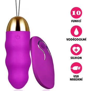 VšeNaSex.cz Bezdrátové vibrační vajíčko USB Silicone Beads fialové