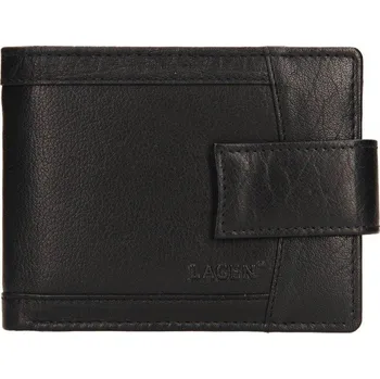 Módní doplněk Lagen V-05 černá pánská kožená peněženka + DÁREK