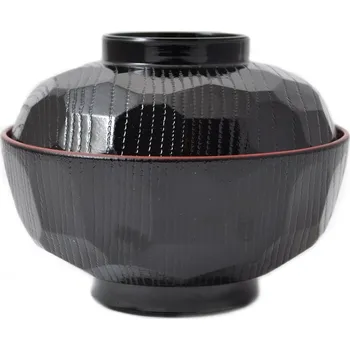 Japonská miska na polévku s pokličkou, lakovaná