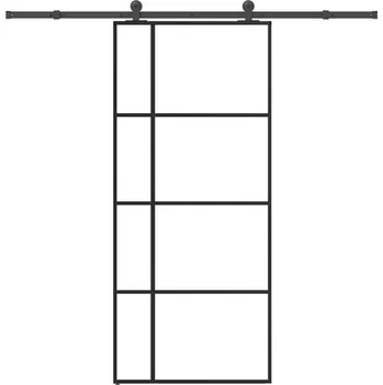 Vchodové dveře OMAXI Posuvné dveře s kováním 90x205 cm ESG sklo a hliník 829337