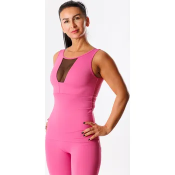 GoldBee Stahující Dlouhý Top Mesh Old Pink Barva: Old Pink, Velikost: 4XL
