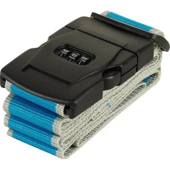 Bezpečnostní popruh na kufr s kódovým zámkem ROCK TA-0012 - modrá/šedá + Sleva 5% s kódem AKCE5