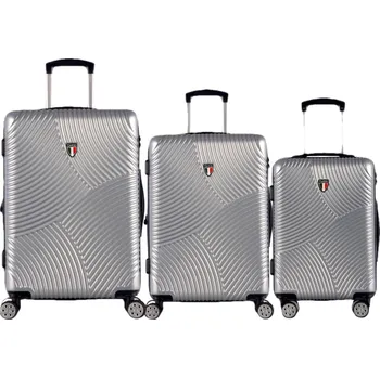 Sada cestovních kufrů TUCCI Srotolare T-0277/3 ABS - stříbrná + Sleva 5% s kódem AKCE5