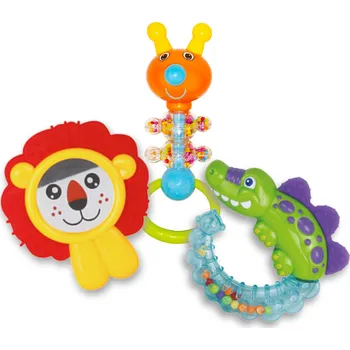 Rappa Sada chrastítka veselá zvířátka 3 ks