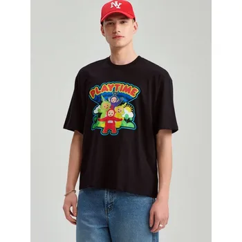 Pánské tričko Tričko s potiskem Teletubbies - M - House - černá - 130EO-99X