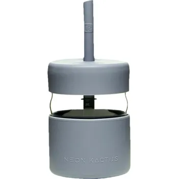 Sklenice Neon Kactus dětská sklenice s brčkem 230 ml - modrá + Sleva 5% s kódem AKCE5