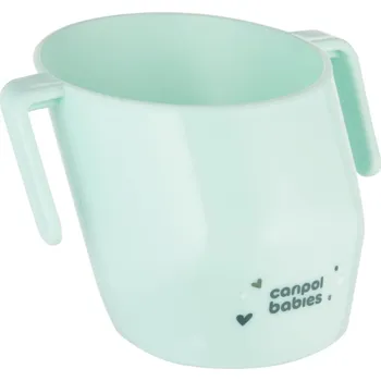 Kojenecká láhev Canpol babies Hrneček tréninkový SMART 180ml - tyrkysový