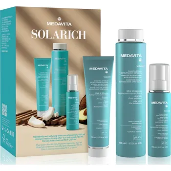 Přípravek po opalování Medavita Solarich Medavita Solarich Sunshine Summer Hair&Body Oil ochranný olej na tělo a vlasy 150 ml + Medavita Solarich Hair&Body Restructuring After-Sun Shower Gel sprchový gel na tělo a vlasy 400 ml + Medavita Solarich Intensive Restructuring After-S