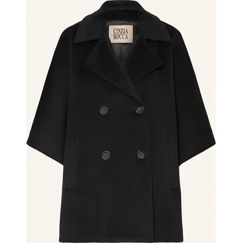 Dámský kabát Cinzia Rocca Dámské Pončo S Alpakou, černá, 38
