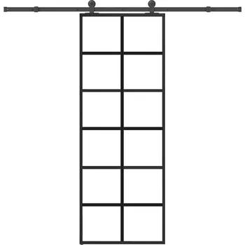 Interiérové dveře OMAXI Posuvné dveře s kováním 76x205 cm ESG sklo a hliník 828569