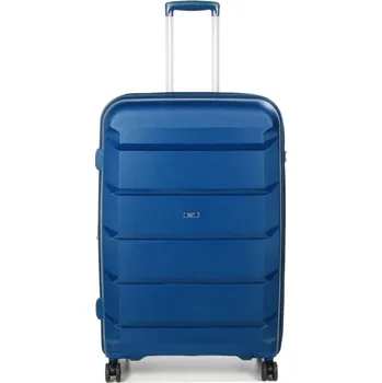 Velký skořepinový kufr na kolečkách s expandérem TSA 120 l Airtex 646/3 modrá