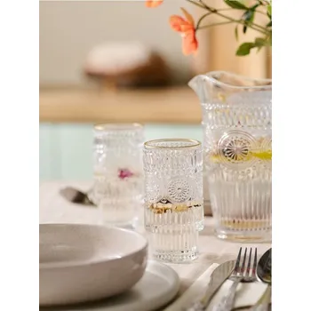 Sklenice Sinsay - Lisovaná sklenice se zlatým okrajem - bílá - 149FR-00X - 149FR-00X-ONE