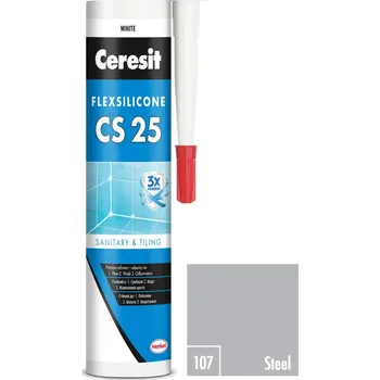 stavební silikon HENKEL Ceresit CS25 Silikon, 280 ml, steel