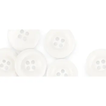 Knoflík Plastový knoflík čtyřdírkový barevný 30 mm Barva: Bílá