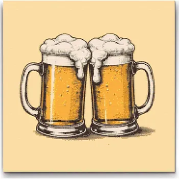 Diamantové malování Diamantové malování - Pivo Velikost: 50x50cm, Rámování: Pouze srolované plátno, Diamanty: Kulaté