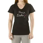 Dámské tričko - Víno je láska - černé - M